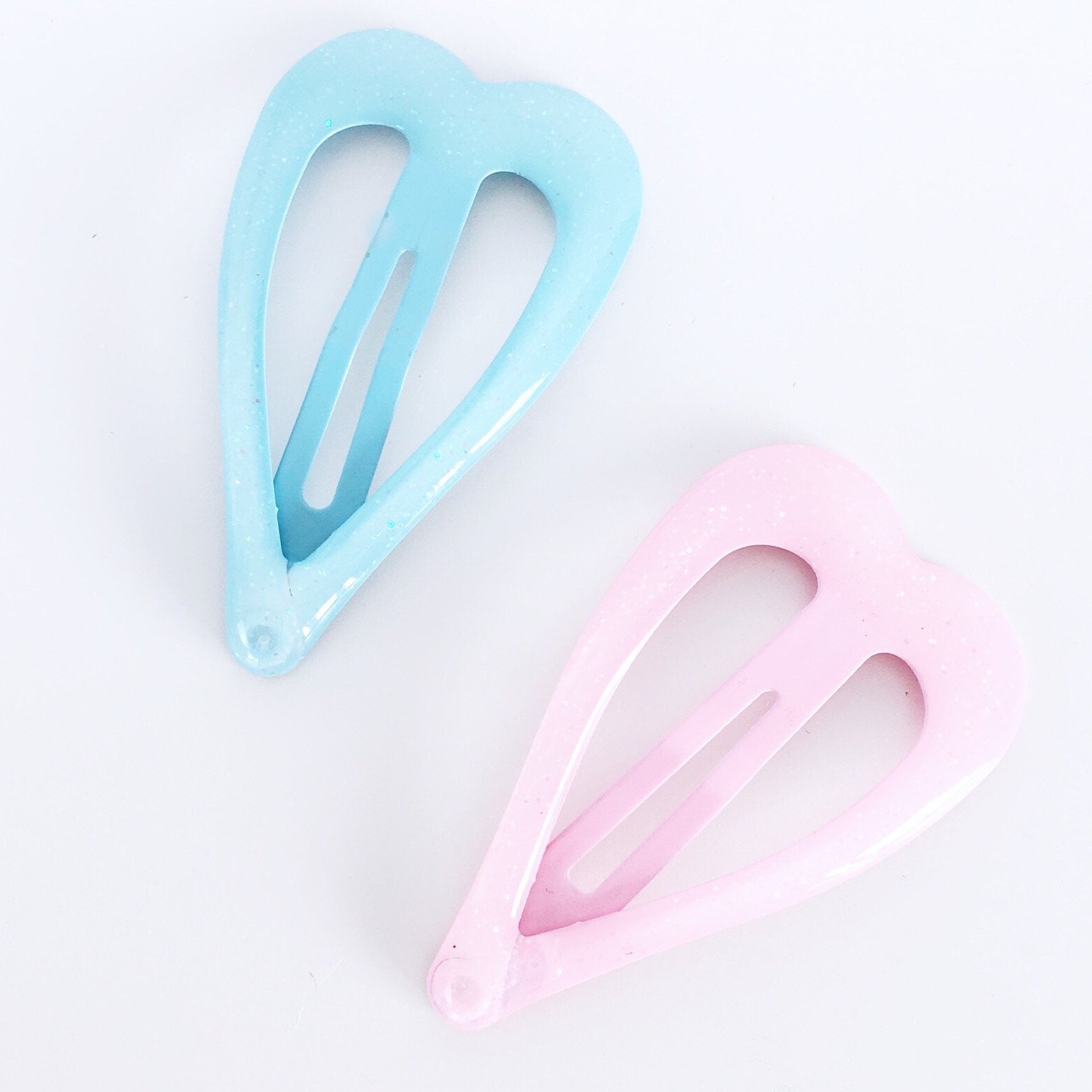2 Heart Pastel Glitter 90s Y2k 2000S Hair Clips Mixed Combo