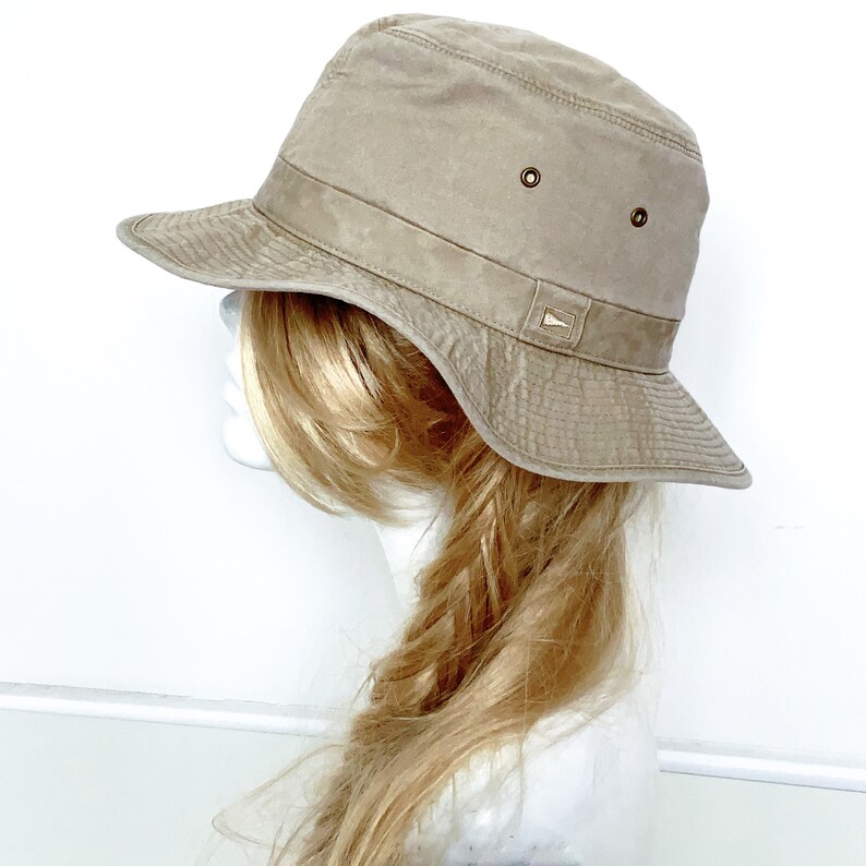 90S 00 Y2K Vintage unisex beige Marks and Spencers safari bucket cotton hat