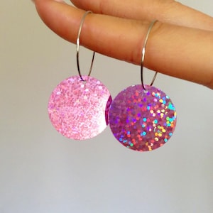 Round disco hoop earrings