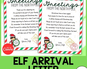 Elf Arrival Letter - Editable Welcome Letter From Elf