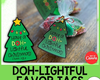 Etiquetas de regalo navideñas - Etiquetas editables DOH-Lightful Tree