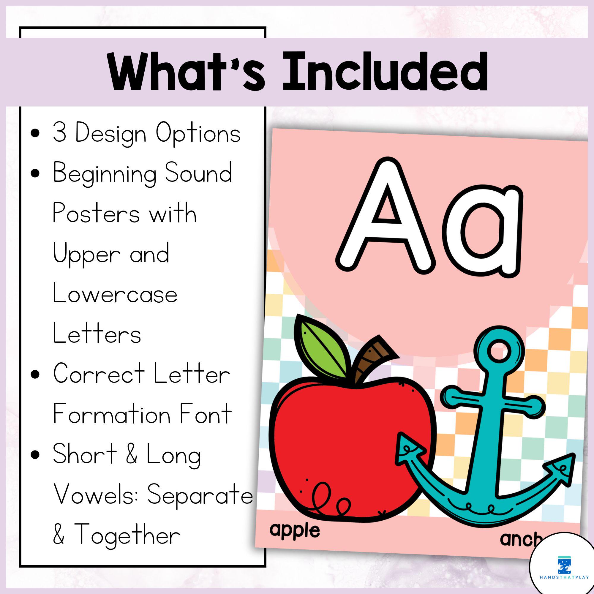 Pastel Alphabet Posters With Pictures | Pastel Prep Classroom Decor ...