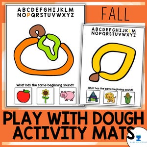 Fall Autumn Play with Dough Activity Mats - Fine Motor Fun