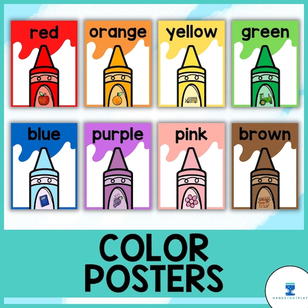 Color Posters | Rainbow Watercolors | Colorful Classroom Decor