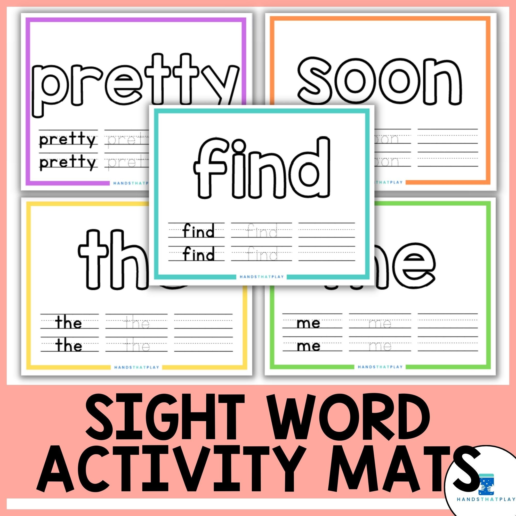 Editable Playdoh Sight Word Mats Play Dough