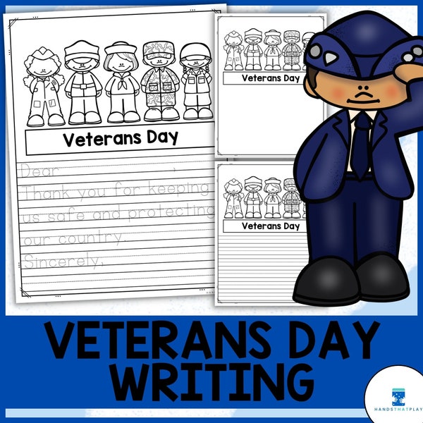 Veterans Day Writing | Thank You Veteran | Simple, No Prep Activity