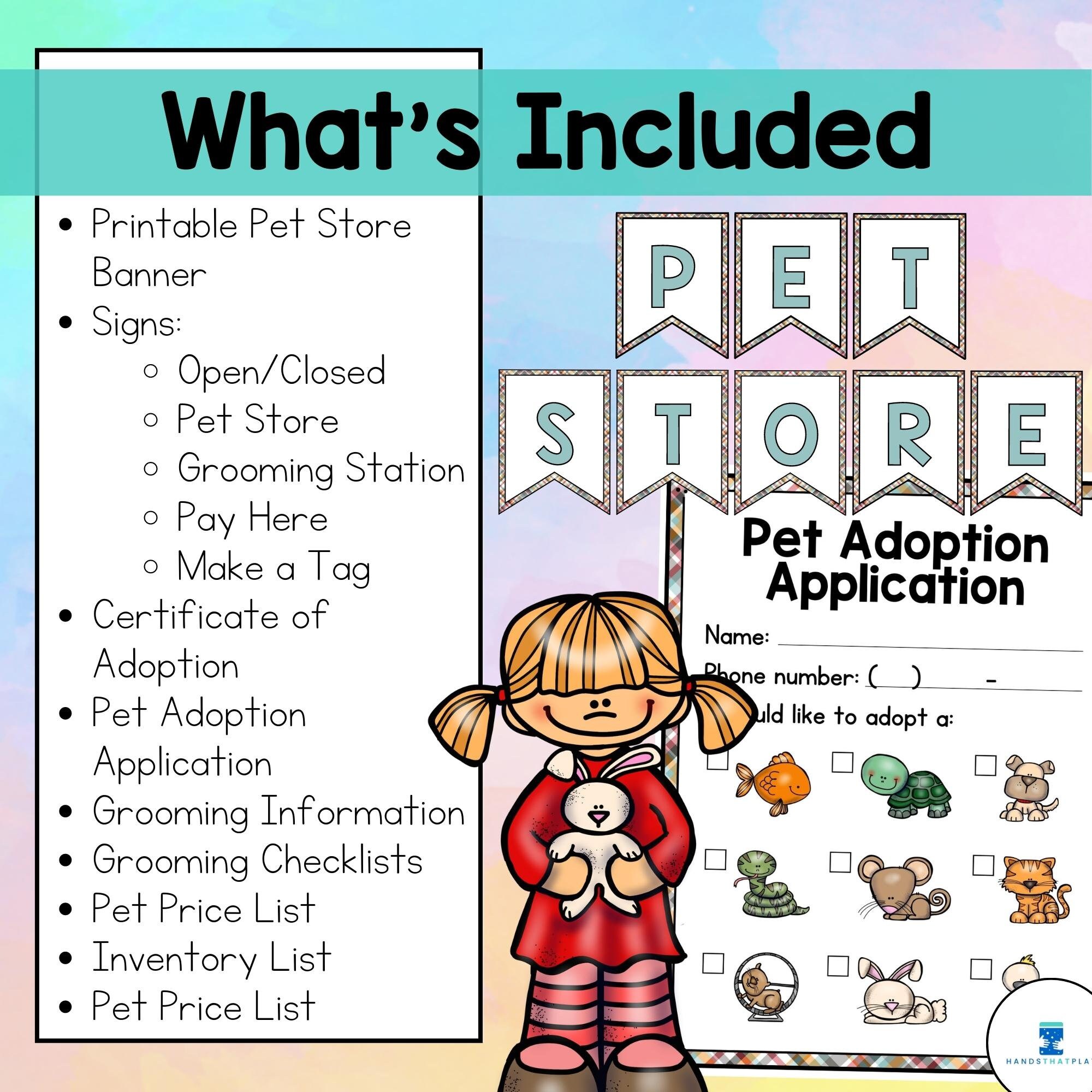 Pet Store Dramatic Play - Pet Shop Pretend Play - Etsy for Pet Shop Dramatic Play Free Printables