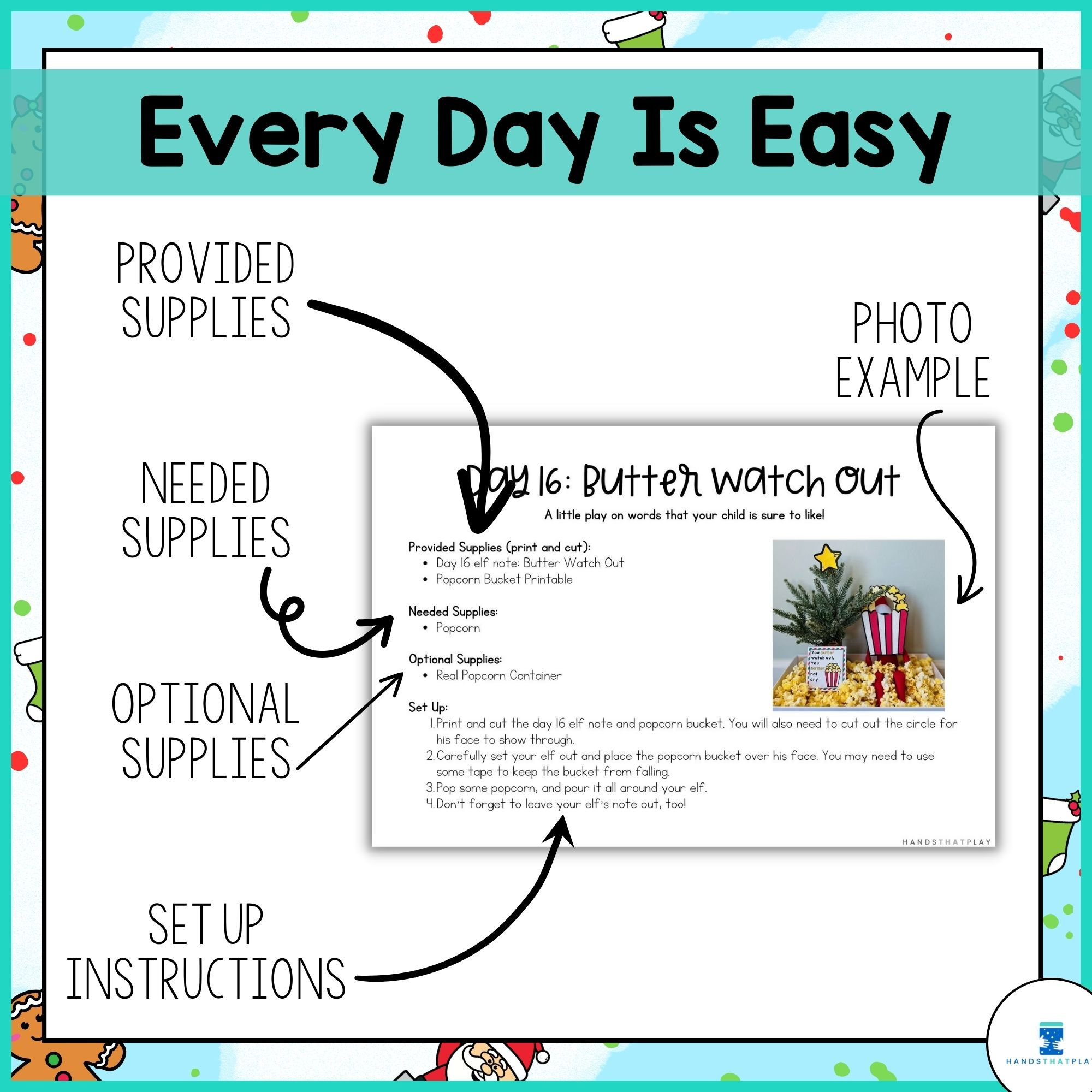 Printable Elf Kit 24 Days of Elf Instruction Kit DIY Printable