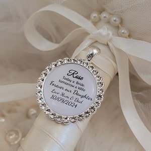 Bouquet charm, wedding charm for brides. Custom personalised pendant gift.