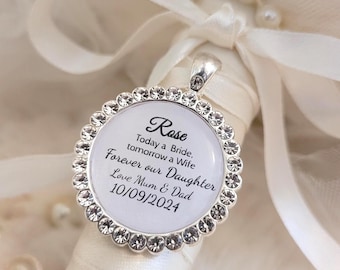 Bouquet charm, wedding charm for brides. Custom personalised pendant gift.