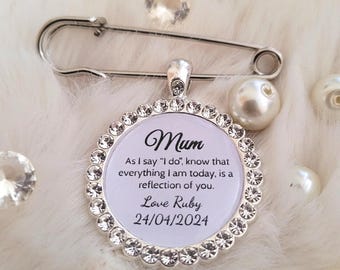 Wedding charm keepsake gift for mother or father of bride and groom. Parents custom personalised gift.