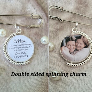 Wedding charm keepsake gift for mother or father of bride and groom. Parents custom personalised gift.