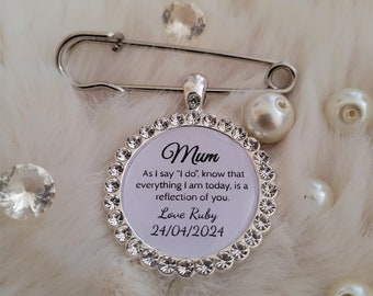 Wedding charm keepsake gift for mother or father of bride and groom. Parents custom personalised gift.