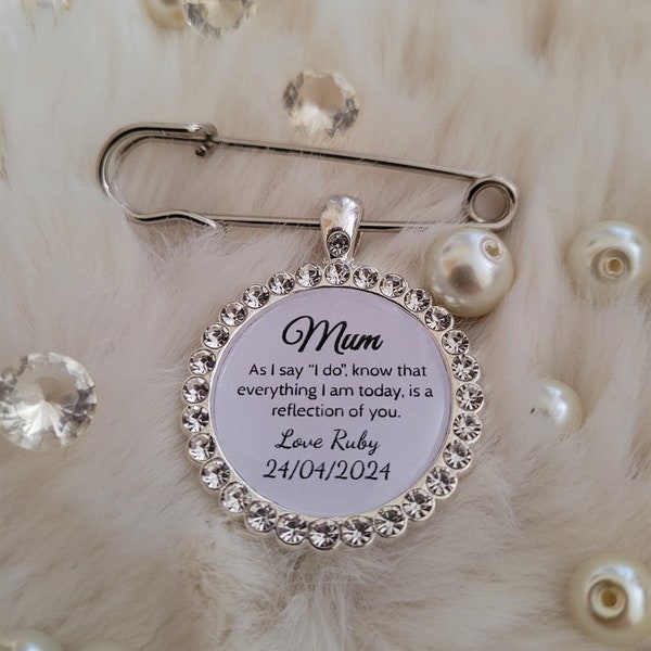 Wedding charm keepsake gift for mother or father of bride and groom. Parents custom personalised gift.