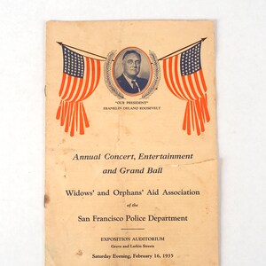 1935 S.F. Police Dept Annual Concert And Grand Ball Brochure