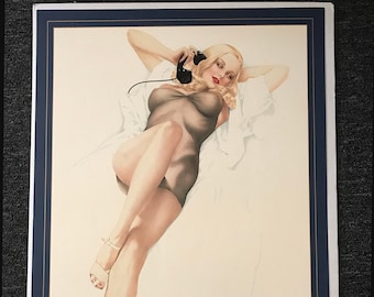 Original 1986 Alberto Vargas &quot;First Love&quot; Full Size Poster - Great! 39&quot; Height