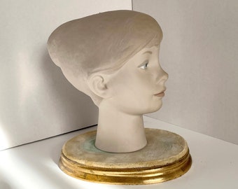 Vintage Laszlo? Porcelain Young Female Child's Head Bust 9 1/2" Tall