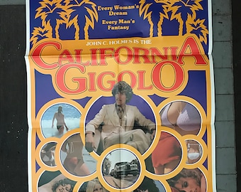 NOS Original 1979 John Holmes &quot;California Gigolo&quot; Movie Poster PLUS Free Press Kit