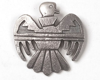 Spilla vintage NAVAJO con spilla Thunderbird in argento sterling dei nativi americani sud-ovest