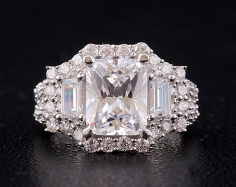 Excellent Colorful Sterling Silver & Cubic Zirconia - Size 7 - Large Stone