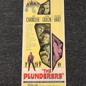 Original 1960 THE PLUNDERERS Filmplakat - John Saxon, Jeff Chandler