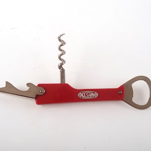 RARE Red CESARI Mid-Century Corkscrew Bottle Opener - Great Condition