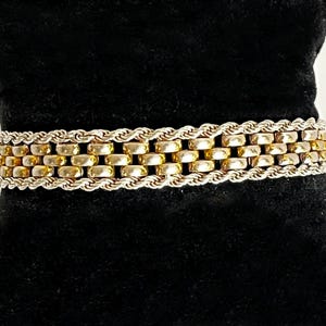 VTG. Sterling Silver Gold Chain Link Bracelet Italy Milor 7 1/2&quot; Length
