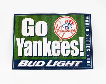 2000 Subway Series Yankees Mets World Series Poster, 2 Sided 19&quot;