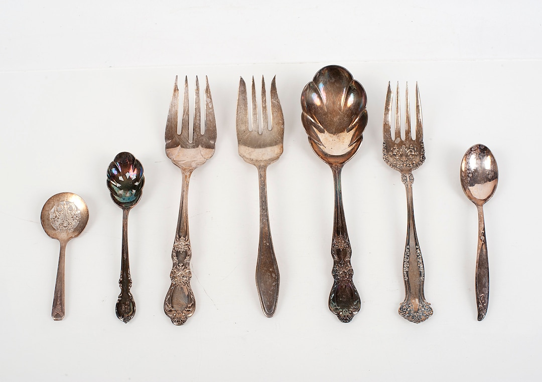 7 Antique Serving Forks Spoons, Deepsilver, A1, More, 4 3/8 9 Length Etsy