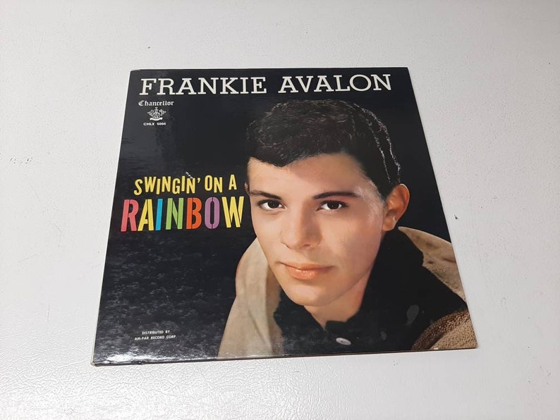 Ex Condition Frankie Avalon Swinging en un Rainbow Chancellor Record Album raro folleto & póster menta chlx5004 imagen 1