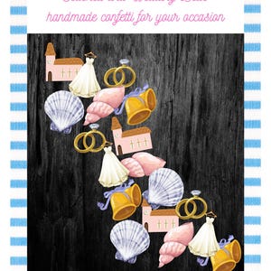 Handmade Confetti for your Occasion Seashells and Wedding Bells Bachelorette