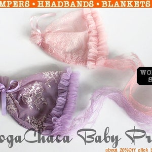 Newborn Lace Bonnet , Newborn Girl Bonnet, Baby Girl Bonnet, Newborn Photo Prop, Baby Photo Prop, Lace Bonnet, Pink Bonnet, Lavender Bonnet