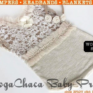 Romper DeLuxe, Newborn Romper, Baby Romper, Newborn Girl Romper, Baby Girl Romper, Lace Romper, Cream Romper, Sewn Romper, Fabric Romper