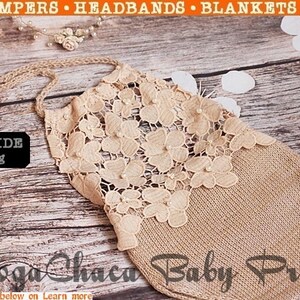 Romper DeLuxe, Newborn Romper, Baby Romper, Newborn Girl Romper, Baby Girl Romper, Lace Romper, Cream Romper, Sewn Romper, Fabric Romper