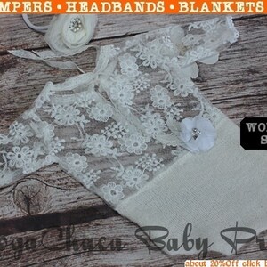 Romper DeLuxe, Newborn Romper, Baby Romper, Newborn Girl Romper, Baby Girl Romper, Lace Romper, White Romper, Sewn Romper, Fabric Romper