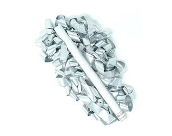 Silver Metallic Streamer Confetti Flick Stick - 14" (Pack of 8) - Ultimate Confetti