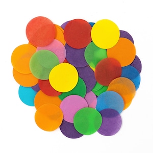 Multicolor Tissue Paper Confetti Dots - Circles (1lb/1&quot; Round)