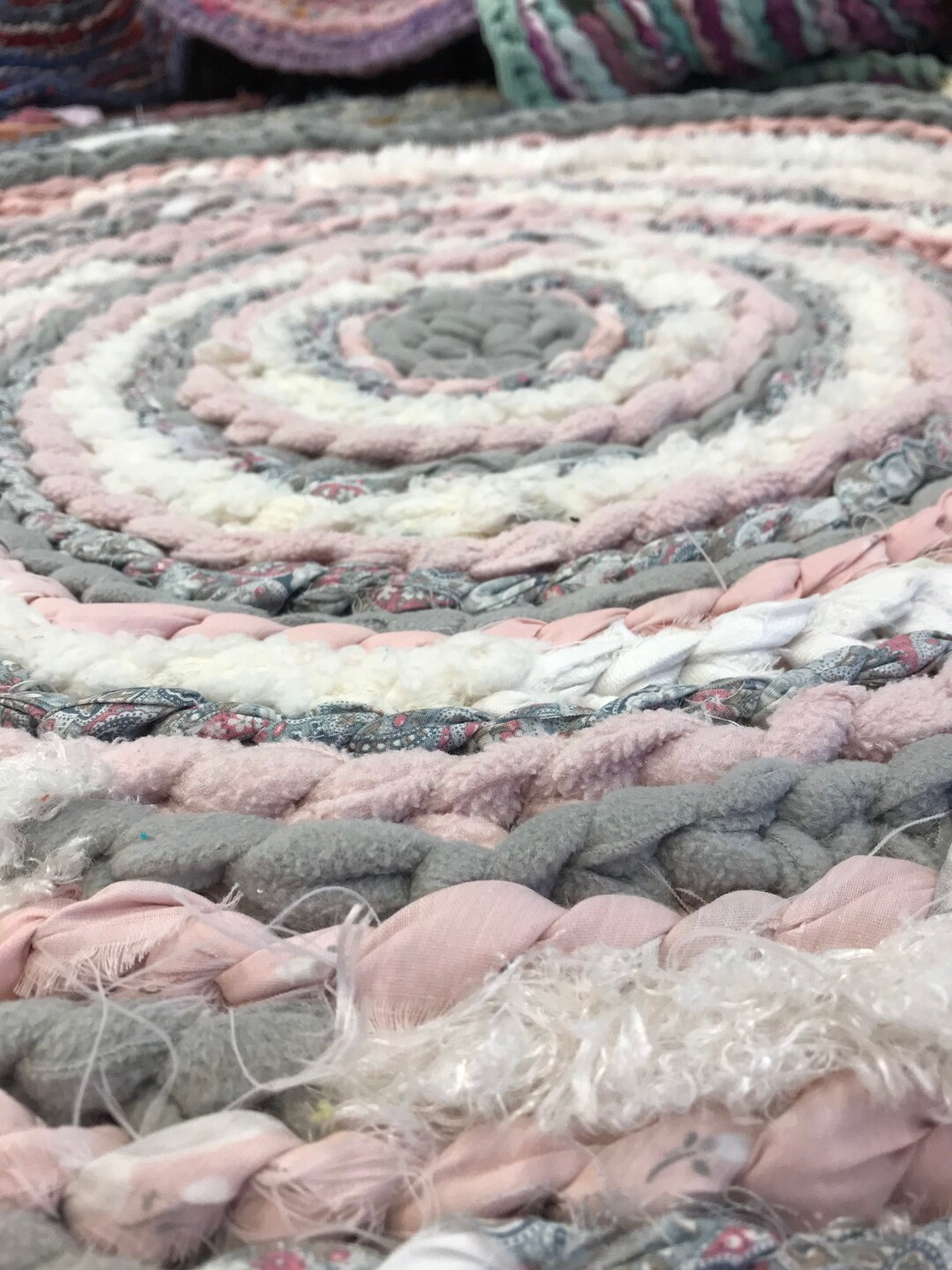 Gray Pink Rag Rug Pink and Gray Baby Rug - Etsy