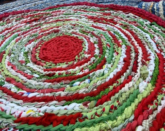 Strawberry Themed Handmade Recycled Rug