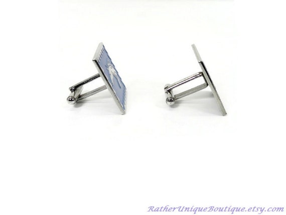 Vintage Large Square Horse Head Cuff links - image 4