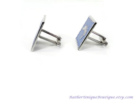 Vintage Large Square Horse Head Cuff links - image 2
