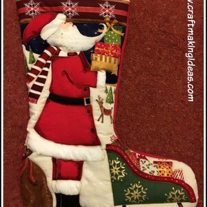 Traditional Father Christma Quilted Christmas Stocking (20" high - Medium)