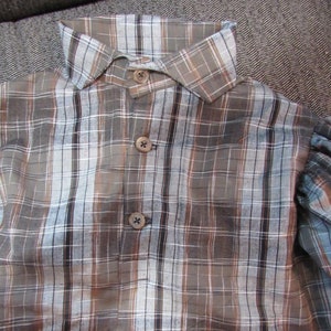 Boys Shirt Civil War Reenactment Medium Plaid Victorian Living History