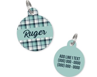 Maxwell Blue Plaid - Spring Name Tag