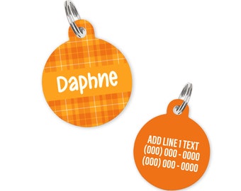 Orange Fall Plaid - Name Tag