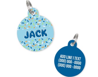 Blue and Green Sprinkles Birthday - Name Tag