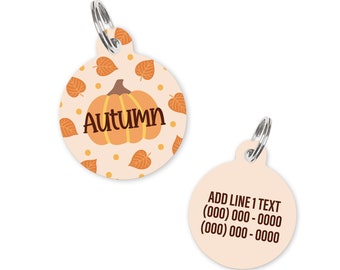 Pumpkin and Leaves - Name Tag