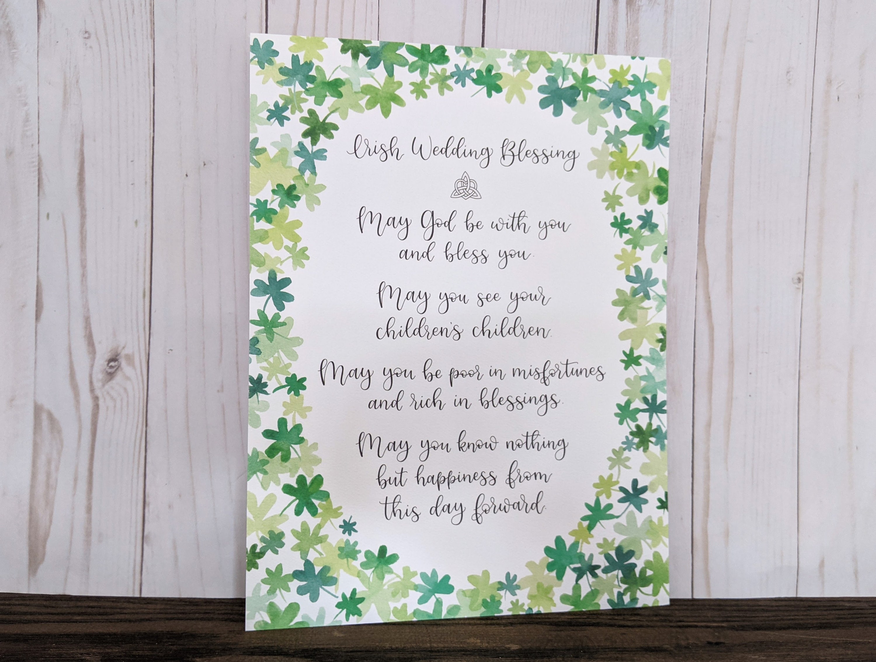 Irish Wedding Blessing 9x12 Watercolor Print Frameless - Etsy
