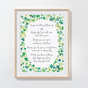 Irish Wedding Blessing 9x12 Watercolor Print Frameless Wedding Gift ...