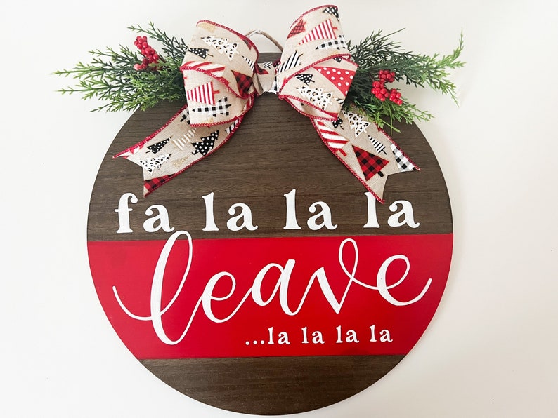 Fa La La La Leave Door Hanger for Front Door Red Leopard Etsy